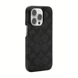 Coach รุ่น Slim Wrap Case - เคส iPhone 14 Pro - ลาย Signature C Black
