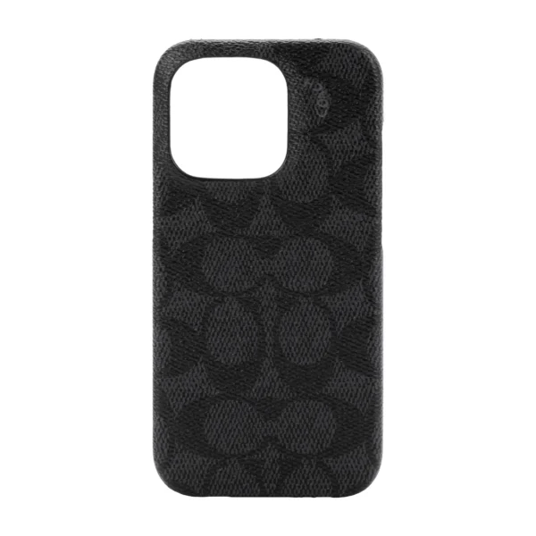 Coach รุ่น Slim Wrap Case - เคส iPhone 14 Pro - ลาย Signature C Black