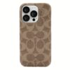 Coach รุ่น Slim Wrap Case - เคส iPhone 14 Pro - ลาย Signature C Tan