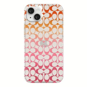 Coach รุ่น Protective Case - เคส iPhone 14 Plus - ลาย Signature C Pink Ombre Glitter