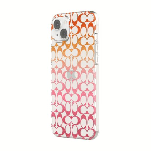 Coach รุ่น Protective Case - เคส iPhone 14 Plus - ลาย Signature C Pink Ombre Glitter - Image 4