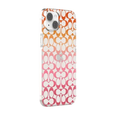 Coach รุ่น Protective Case - เคส iPhone 14 Plus - ลาย Signature C Pink Ombre Glitter