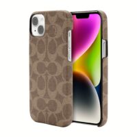 Coach รุ่น Slim Wrap Case - เคส iPhone 14 Plus - ลาย Signature C Tan