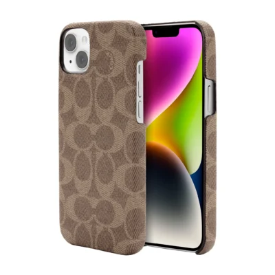 Coach รุ่น Slim Wrap Case - เคส iPhone 14 Plus - ลาย Signature C Tan