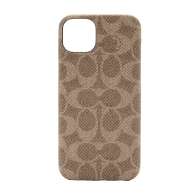 Coach รุ่น Slim Wrap Case - เคส iPhone 14 Plus - ลาย Signature C Tan