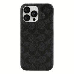 Coach รุ่น Slim Wrap Case - เคส iPhone 14 Pro Max - ลาย Signature C Black