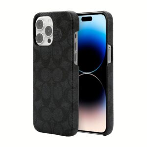 Coach รุ่น Slim Wrap Case - เคส iPhone 14 Pro Max - ลาย Signature C Black