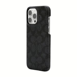 Coach รุ่น Slim Wrap Case - เคส iPhone 14 Pro Max - ลาย Signature C Black