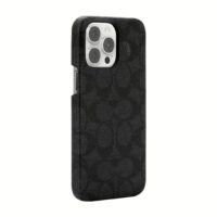 Coach รุ่น Slim Wrap Case - เคส iPhone 14 Pro Max - ลาย Signature C Black