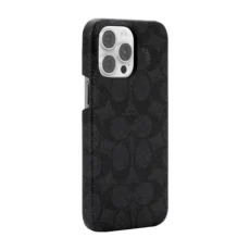 Coach รุ่น Slim Wrap Case - เคส iPhone 14 Pro Max - ลาย Signature C Black