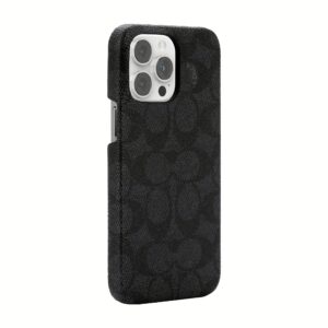 Coach รุ่น Slim Wrap Case - เคส iPhone 14 Pro Max - ลาย Signature C Black