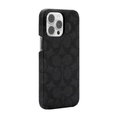 Coach รุ่น Slim Wrap Case - เคส iPhone 14 Pro Max - ลาย Signature C Black