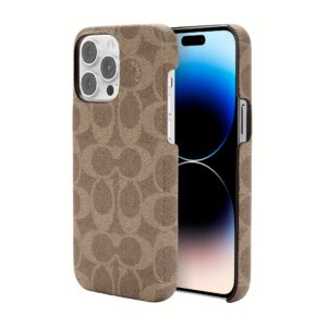 Coach รุ่น Slim Wrap Case - เคส iPhone 14 Pro Max - ลาย Signature C Tan