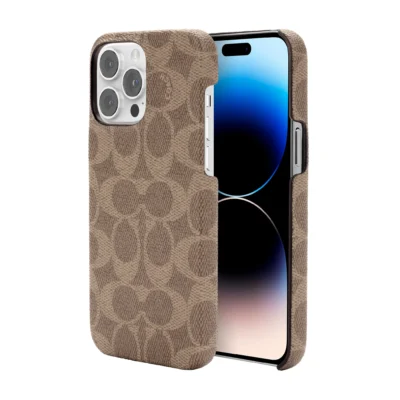 Coach รุ่น Slim Wrap Case - เคส iPhone 14 Pro Max - ลาย Signature C Tan