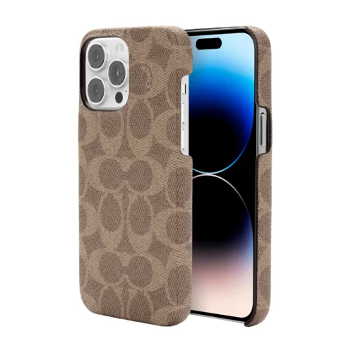 Coach รุ่น Slim Wrap Case - เคส iPhone 14 Pro Max - ลาย Signature C Tan