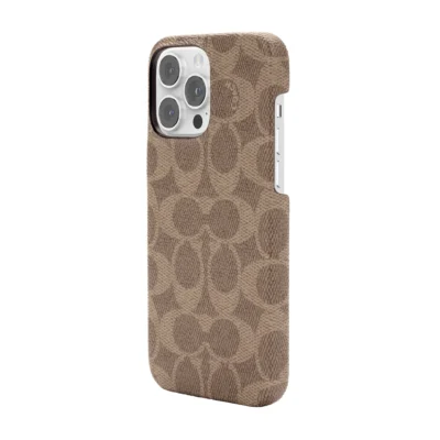 Coach รุ่น Slim Wrap Case - เคส iPhone 14 Pro Max - ลาย Signature C Tan