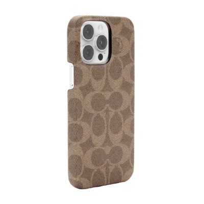 Coach รุ่น Slim Wrap Case - เคส iPhone 14 Pro Max - ลาย Signature C Tan
