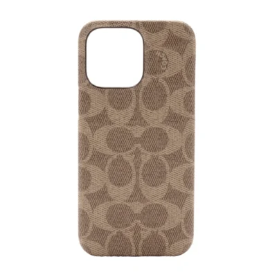 Coach รุ่น Slim Wrap Case - เคส iPhone 14 Pro Max - ลาย Signature C Tan