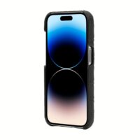 Coach รุ่น Leather Slim Wrap Case - เคส iPhone 14 Pro - ลาย Black Emboss Signature C Pebbled Leather