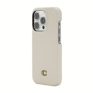 Coach รุ่น Leather Slim Wrap Case - เคส iPhone 14 Pro - ลาย Ivory C Plaque