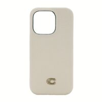 Coach รุ่น Leather Slim Wrap Case - เคส iPhone 14 Pro - ลาย Ivory C Plaque