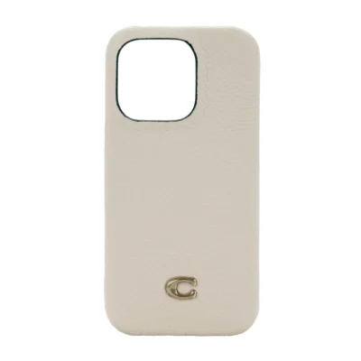 Coach รุ่น Leather Slim Wrap Case - เคส iPhone 14 Pro - ลาย Ivory C Plaque