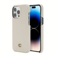 Coach รุ่น Leather Slim Wrap Case - เคส iPhone 14 Pro Max - ลาย Ivory C Plaque
