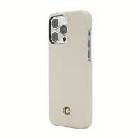 Coach รุ่น Leather Slim Wrap Case - เคส iPhone 14 Pro Max - ลาย Ivory C Plaque