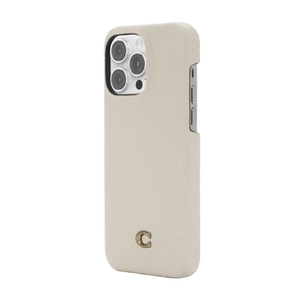 Coach รุ่น Leather Slim Wrap Case - เคส iPhone 14 Pro Max - ลาย Ivory C Plaque - Image 3