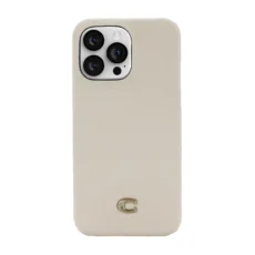 Coach รุ่น Leather Slim Wrap Case - เคส iPhone 14 Pro Max - ลาย Ivory C Plaque