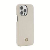 Coach รุ่น Leather Slim Wrap Case - เคส iPhone 14 Pro Max - ลาย Ivory C Plaque