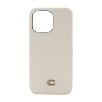 Coach รุ่น Leather Slim Wrap Case - เคส iPhone 14 Pro Max - ลาย Ivory C Plaque