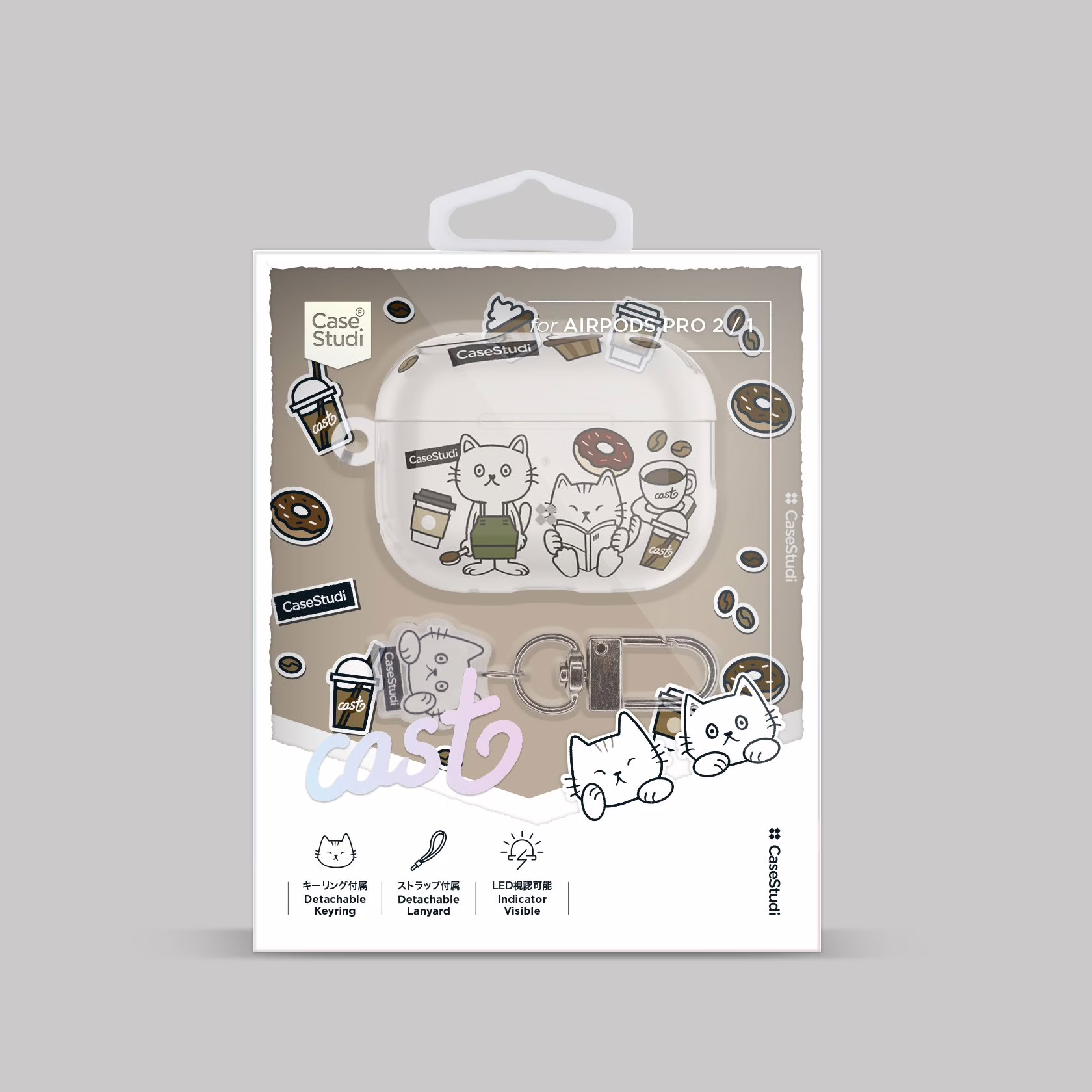 Casestudi รุ่น Cast - เคส Airpods Pro 2 - ลาย Coffee Cat