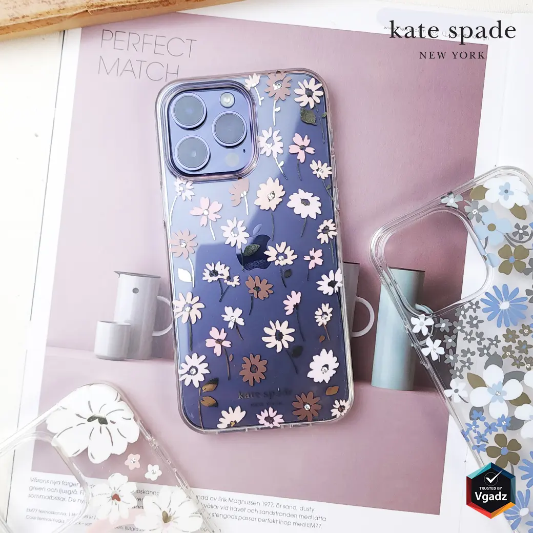 Kate Spade New York รุ่น Protective Hardshell with MagSafe Case - เคส iPhone 14 Pro Max - ลาย Flower Pot