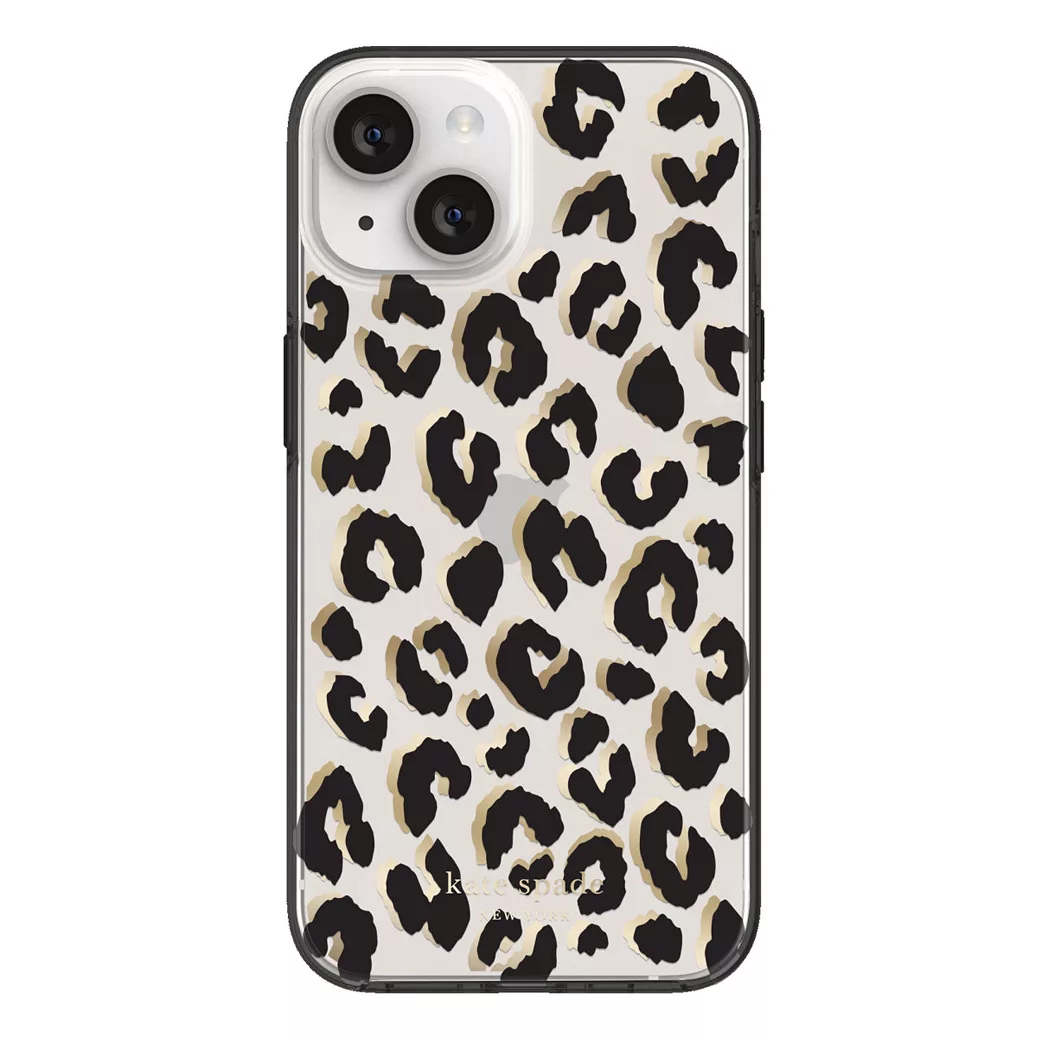 Kate Spade New York รุ่น Protective Hardshell Case - เคส iPhone 14 - ลาย City Leopard Black