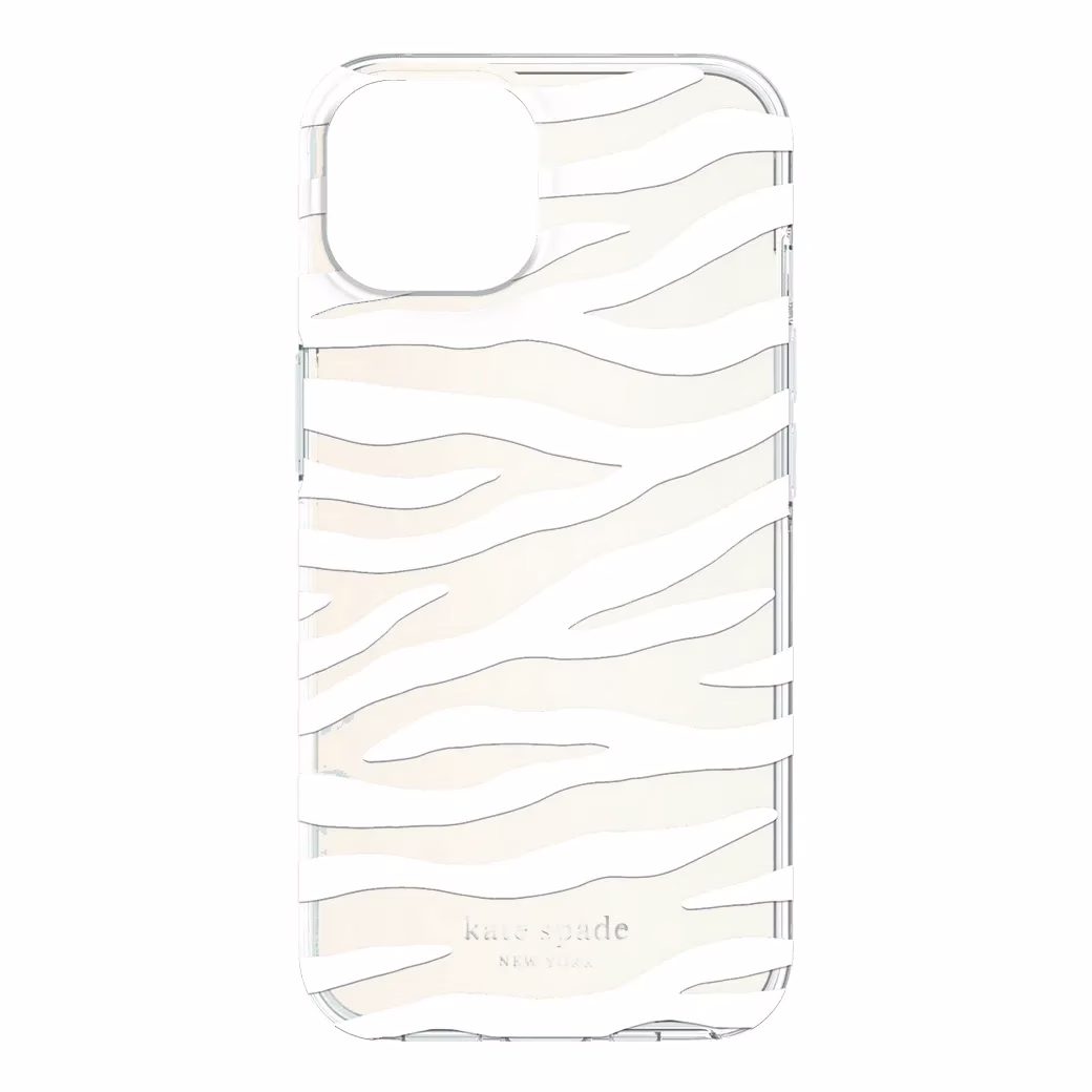 Kate Spade New York รุ่น Protective Hardshell Case - เคส iPhone 14 - ลาย White Zebra