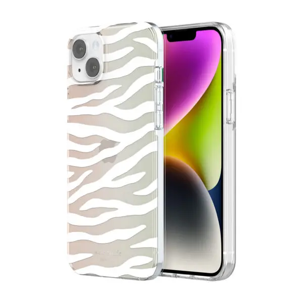 Kate Spade New York รุ่น Protective Hardshell Case - เคส iPhone 14 - ลาย White Zebra