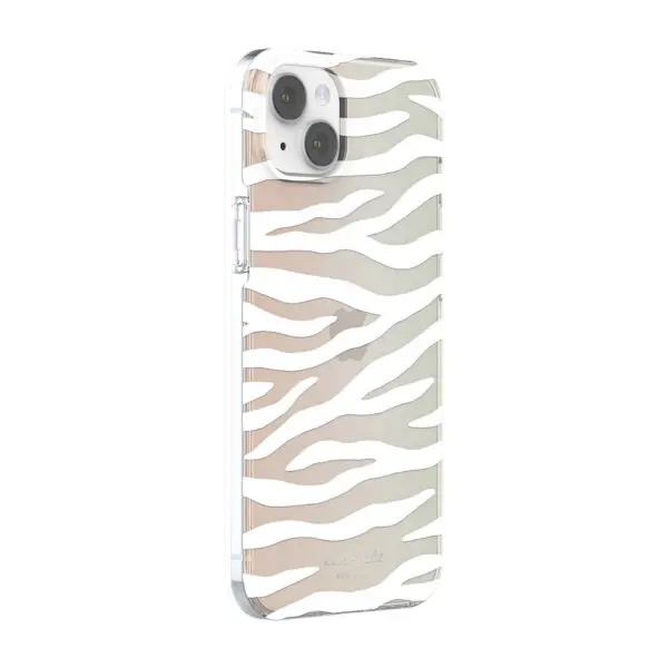 Kate Spade New York รุ่น Protective Hardshell Case - เคส iPhone 14 - ลาย White Zebra