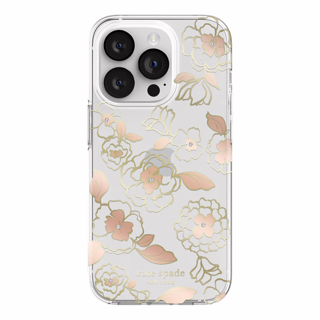 Kate Spade New York รุ่น Protective Hardshell Case - เคส iPhone 14 Pro - ลาย Gold Floral