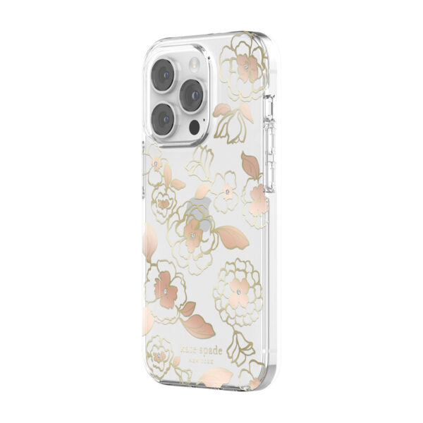 Kate Spade New York รุ่น Protective Hardshell Case - เคส iPhone 14 Pro - ลาย Gold Floral