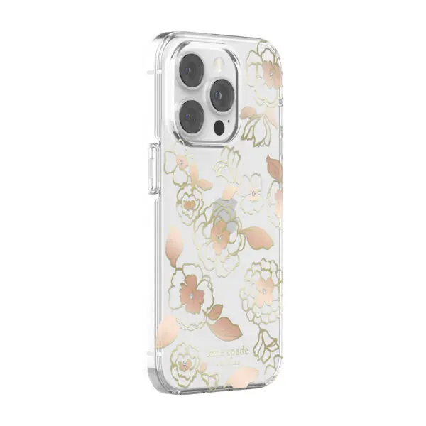 Kate Spade New York รุ่น Protective Hardshell Case - เคส iPhone 14 Pro - ลาย Gold Floral