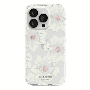 Kate Spade New York รุ่น Protective Hardshell Case - เคส iPhone 14 Pro - ลาย Hollyhock Floral Clear