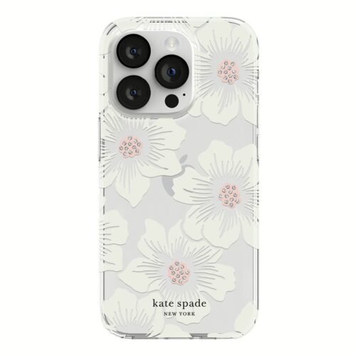 Kate Spade New York รุ่น Protective Hardshell Case - เคส iPhone 14 Pro - ลาย Hollyhock Floral Clear