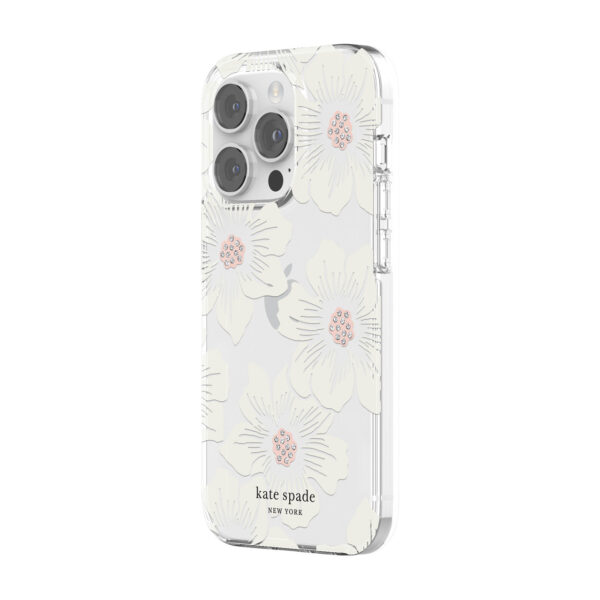 Kate Spade New York รุ่น Protective Hardshell Case - เคส iPhone 14 Pro - ลาย Hollyhock Floral Clear