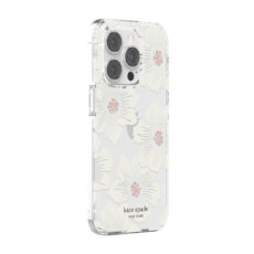 Kate Spade New York รุ่น Protective Hardshell Case - เคส iPhone 14 Pro - ลาย Hollyhock Floral Clear