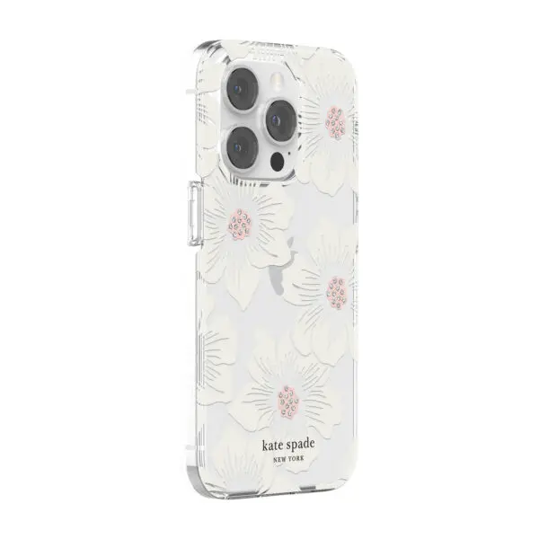 Kate Spade New York รุ่น Protective Hardshell Case - เคส iPhone 14 Pro - ลาย Hollyhock Floral Clear