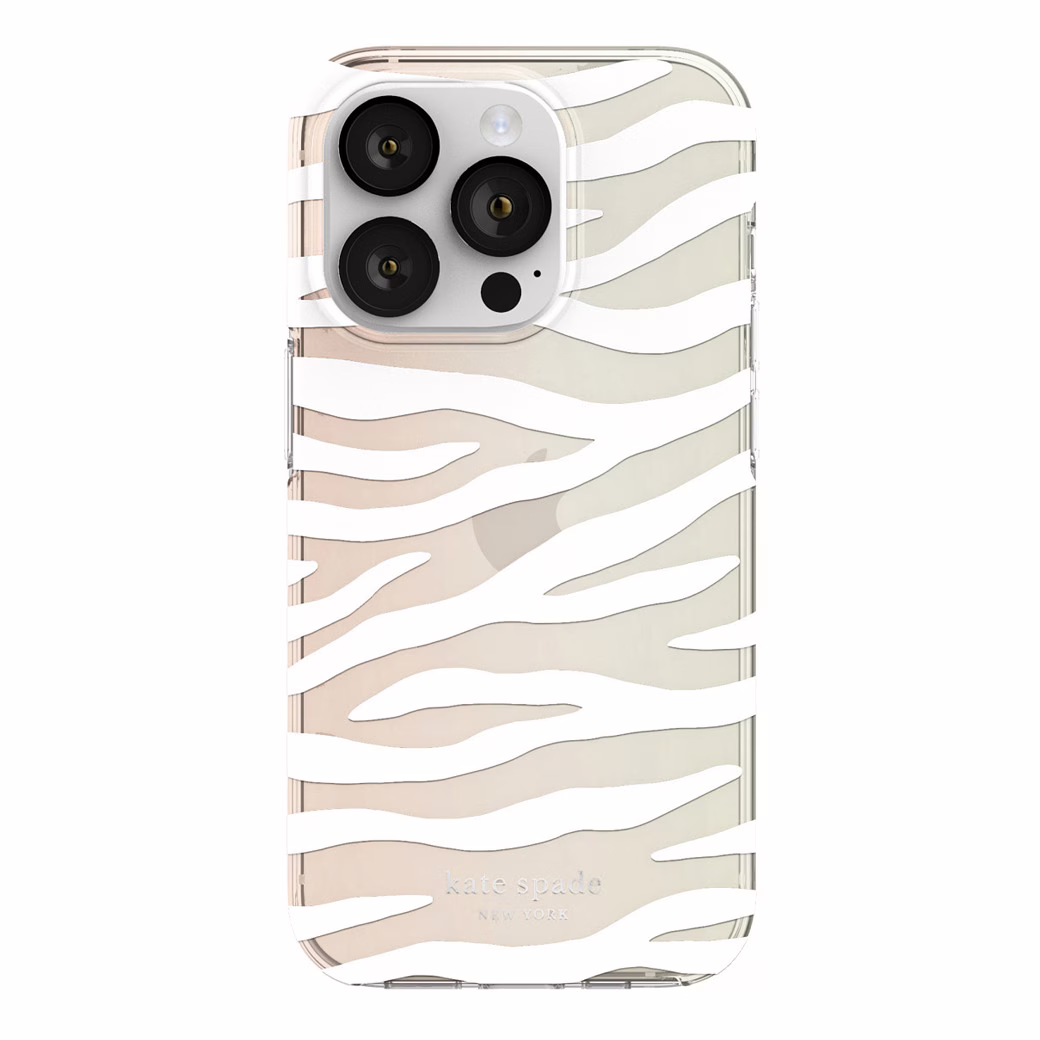 Kate Spade New York รุ่น Protective Hardshell Case - เคส iPhone 14 Pro Max - ลาย White Zebra