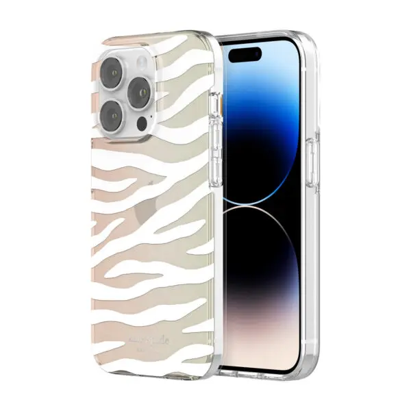 Kate Spade New York รุ่น Protective Hardshell Case - เคส iPhone 14 Pro - ลาย White Zebra