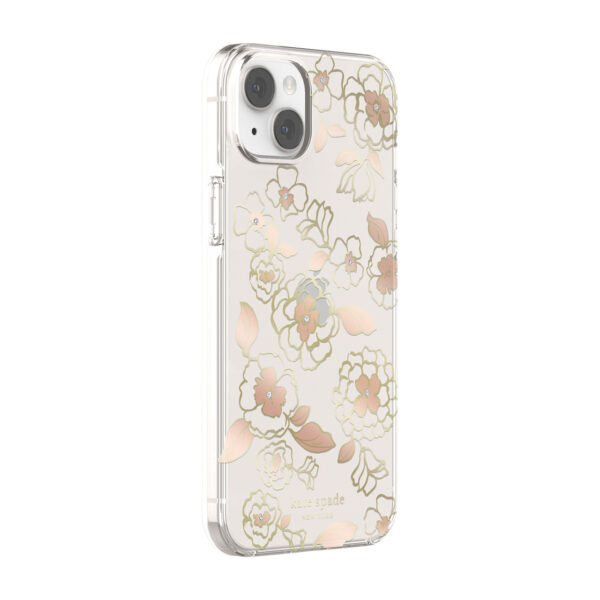 Kate Spade New York รุ่น Protective Hardshell Case - เคส iPhone 14 Plus - ลาย Gold Floral
