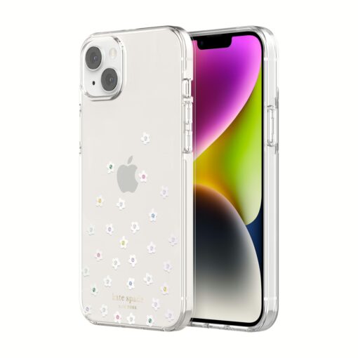 Kate Spade New York รุ่น Protective Hardshell Case - เคส iPhone 14 Plus - ลาย Pearl Wild Flowers - Image 3